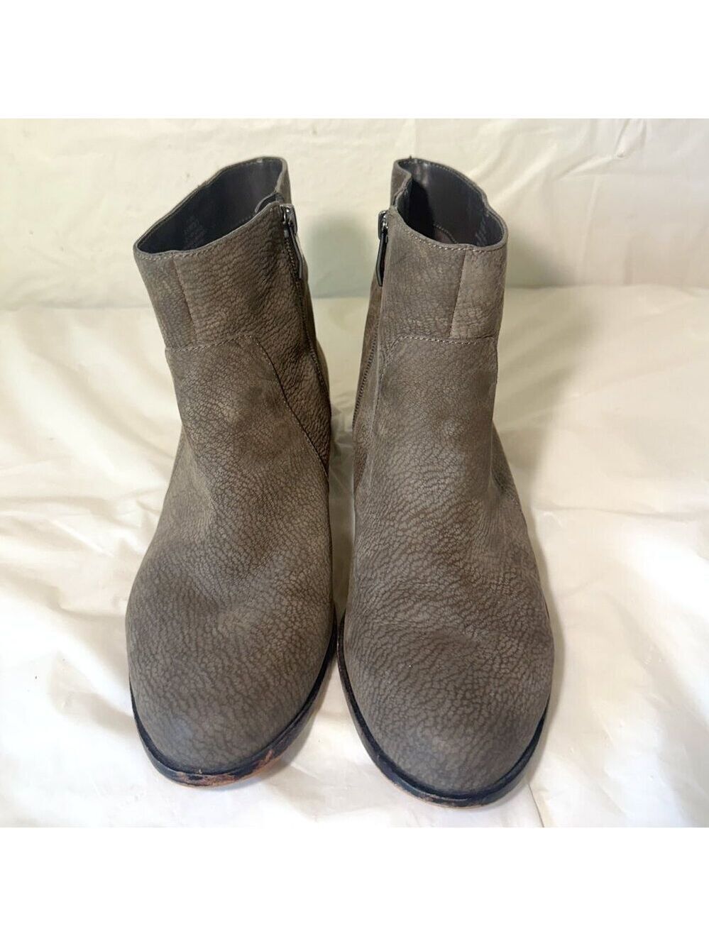 Vince Camuto CiCi Distressed Leather Ankle Boots grey